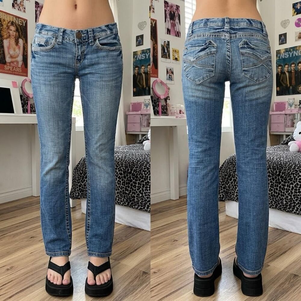 y2k aeropostale low rise chelsea bootcut jeans size 1/2 grunge preppy denim